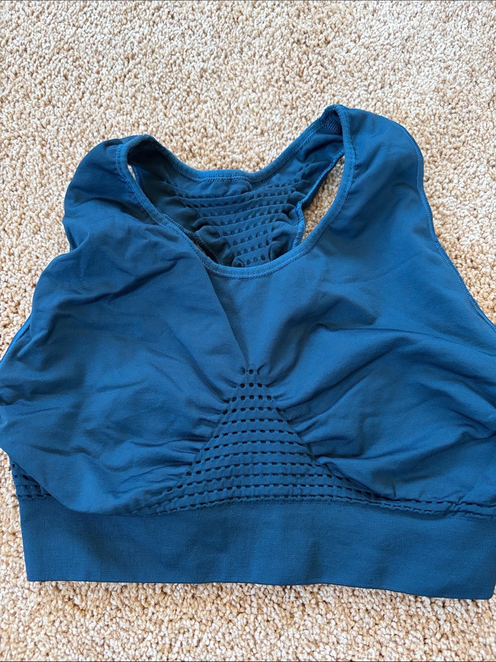 Sweaty Betty dark teal Stamina Seamless Sports Bra
